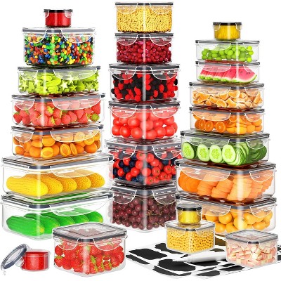40 PCS Food Storage Containers with Lids Airtight (20 Containers & 20 Lids), Plastic Storage Meal Prep Container-Stackable 100% Leakproof & Microwave