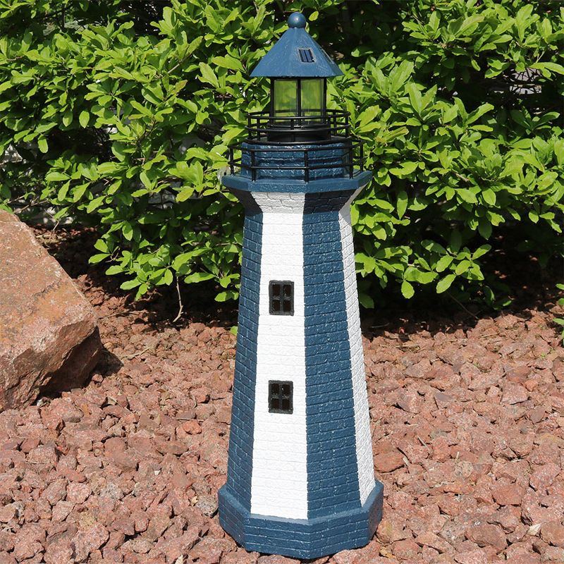 Sunnydaze Outdoor Backyard Garden Nautical Lighthouse Solar LED Pathlight Statue Figurine - 36", 3 of 13