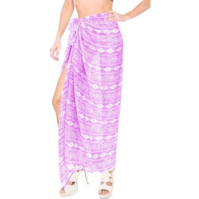 LA LEELA Women's Beachwear Summer Bikini Wraps Beach Wrap Swim Cover Up Swimwear Skirt Swimsuit Sarong Coverups for Women One Size Purple,Abstract