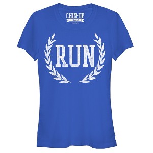 Juniors Womens CHIN UP Crown of Laurel Run T-Shirt - 1 of 3