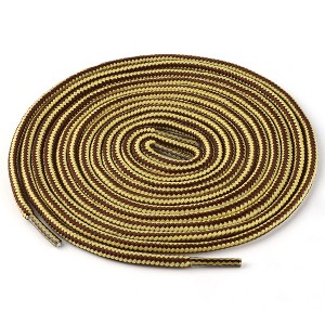 Elerevyo Round Rope Dual Colored Striped 0.2" Thick Boot Sneakers Shoelace 3 Pairs - 1 of 4
