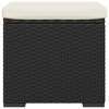 vidaXL Ottoman with Cushion Black 15.7 in.x11.8 in.x15.7 in. Poly Rattan - 4 of 4