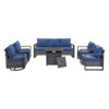 Buenhomino 6 Piece Patio Furniture Set with Fire Pit Table, Outdoor Sectional Conversation Sets Wicker Rattan Sofa with 4'' Thickened Cushion - 2 of 4