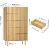 Homhougo 5 Drawer Dresser, Wood Dresser for Bedroom, 47.9" Tall Dressers Chest of Drawers, Modern Tall Dressers with Metal Handle - 2 of 4