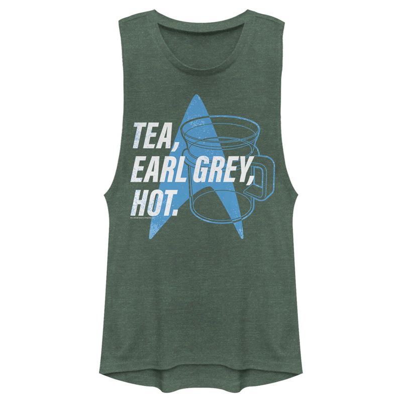 Juniors Womens Star Trek: The Next Generation Cup Of Tea Earl Grey Hot, Captain Picard Festival Muscle Tee, 1 of 5