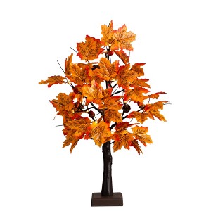 Nearly Natural 2-ft Pre-Lit Autumn Maple Artificial Fall Tree with Acorns & Pinecones and 18 Warm White LED Lights - 1 of 1