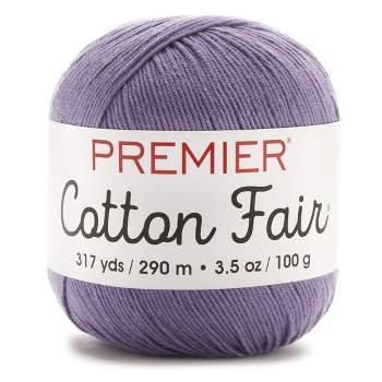 Purple and white variegated OmegaCrys baby weight yarn, 1.4 ounce ball