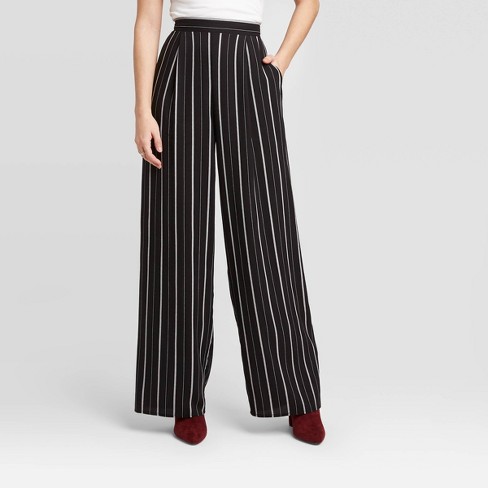 Women S Striped Mid Rise Wide Leg Palazzo Pants Xhilaration