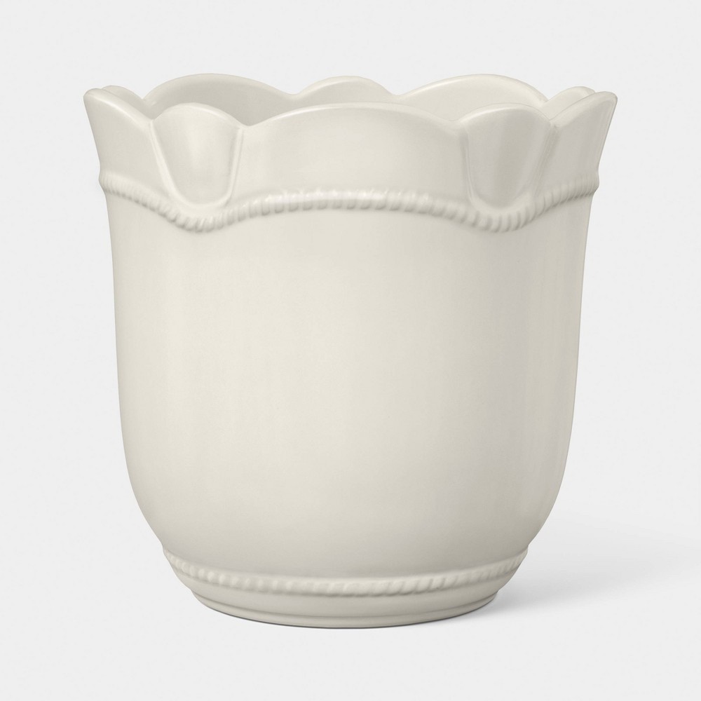 8" Ceramic Outdoor Planter Ivory - Threshold™ designed with Studio McGee