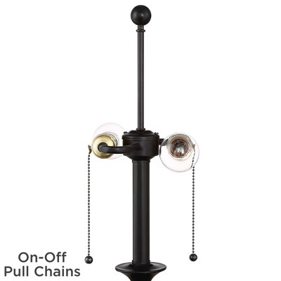 Spenser 58" Oiled Bronze Floor Lamp with Linen Shade