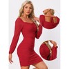Allegra K Women's Mesh Long Sleeve Ruched Party Mini Bodycon Dress - 2 of 4