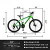 Infurnic Bicycles Mountain Bike Bicycle for Adults, Aluminium Frame Bike 21-Speed with Disc Brake, Green, 66*24.4*36 - 2 of 4