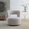 CAVINAS 360° Swivel Barrel Accent Armchair with Floating Back,Teddy Fabric Leisure Chair for Living Room&Bedroom,Modern Lounge Chair - 2 of 4