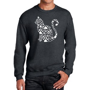 LA Pop Art Cat Claws - Men's Word Art Crewneck Sweatshirt - 1 of 4