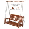 Maggift Patio Accent Chairs, Wooden Double Swing with Metal Chain for Lawn and Garden, Brown, 44"*20.8"*49.6" - 4 of 4