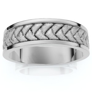 Pompeii3 6mm Men's 14k Gold or Platinum Wedding Band - 1 of 4