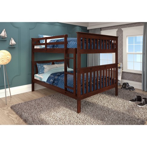 Full Mission Bunk Bed Cappuccino, Donco Twin Over Full Bunk Bed
