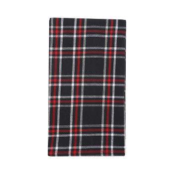C&F Home 27' X 18" Poinsetta Plaid Woven Cotton Kitchen Dish Towel, Red White and Black Plaid