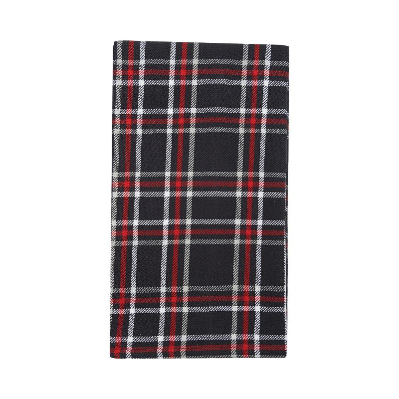C&F Home 27' X 18" Poinsetta Plaid Woven Cotton Kitchen Dish Towel, Red White and Black Plaid, 1 of 3