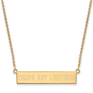 Black Bow Jewelry 14k Yellow Gold Plated Sterling Silver Tampa Bay Lightning NHL Necklace 18 Inch - 1 of 4
