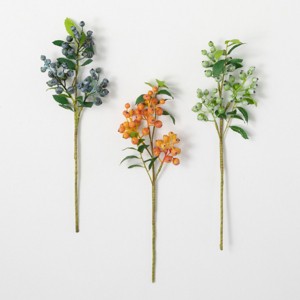 Sullivans Artificial Natural Hue Berry Stem Stems Set of 3, 16.5"H Multicolored - 1 of 3