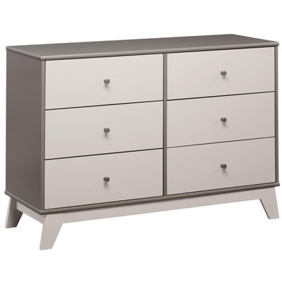 Gray Double Nursery Dresser with Soft Close Drawers