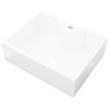 vidaXL Ceramic Bathroom Sink Basin with Faucet Hole White Square - 2 of 4