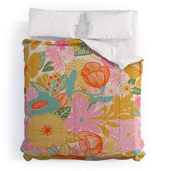 Deny Designs Megan Galante 60s Retro Floral Comforter Set Gold