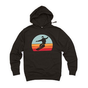 Simply Sage Market Women's Graphic Hoodie Snowboard With Stripes - 1 of 2