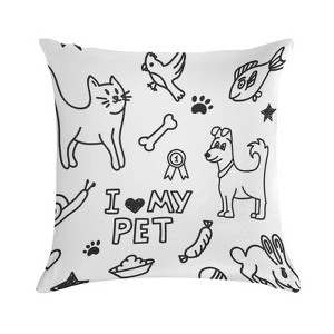 I Love My Pet Pillow Covers 18x18 Decorative Throw Pillows Soft Square Cushion Covers for Couch Sofa Bedroom - 1 of 1
