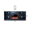 Fireplace TV Stand With 18 Inch Electric Fireplace Heater Media TV Console With Adjustable Glass Shelves Storage Cabinets - 2 of 4