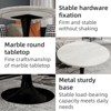 Sapphtopaz Modern Round Dining Table with Black Tapered Pedestal Base Coffee Table with Faux Marble Finish Kitchen Table for Living Room, Light Gray - 3 of 4