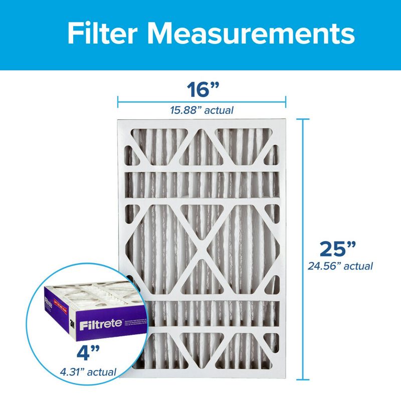 Filtrete Allergen Bacteria and Virus Deep Pleat Air Filter 1550 MPR, 3 of 16