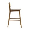 Sapphtopaz Modern Wooden Bar Stools Set of 2 with Ratten Back Wooden Curved Seat Counter Height Stools with Footrest High Chair for Dining Room - 3 of 4