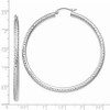 Black Bow Jewelry 3mm x 55mm, 14k White Gold, Diamond-cut Round Hoop Earrings - 4 of 4