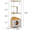 FURNIinspire Corner Cat Tower, Cat Tree with Scratching Post, Cat Condo with Feeding Station, Pet Furniture for Indoor Cats, 24.8"*15.7"*58.4" - 3 of 4