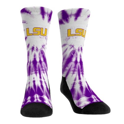 NCAA LSU Tigers Adult Tie Dye Socks - L/XL