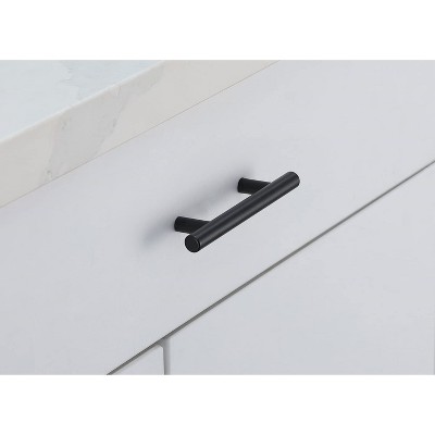 Matte Black Nickel Modern Bar Pulls with Mounting Hardware