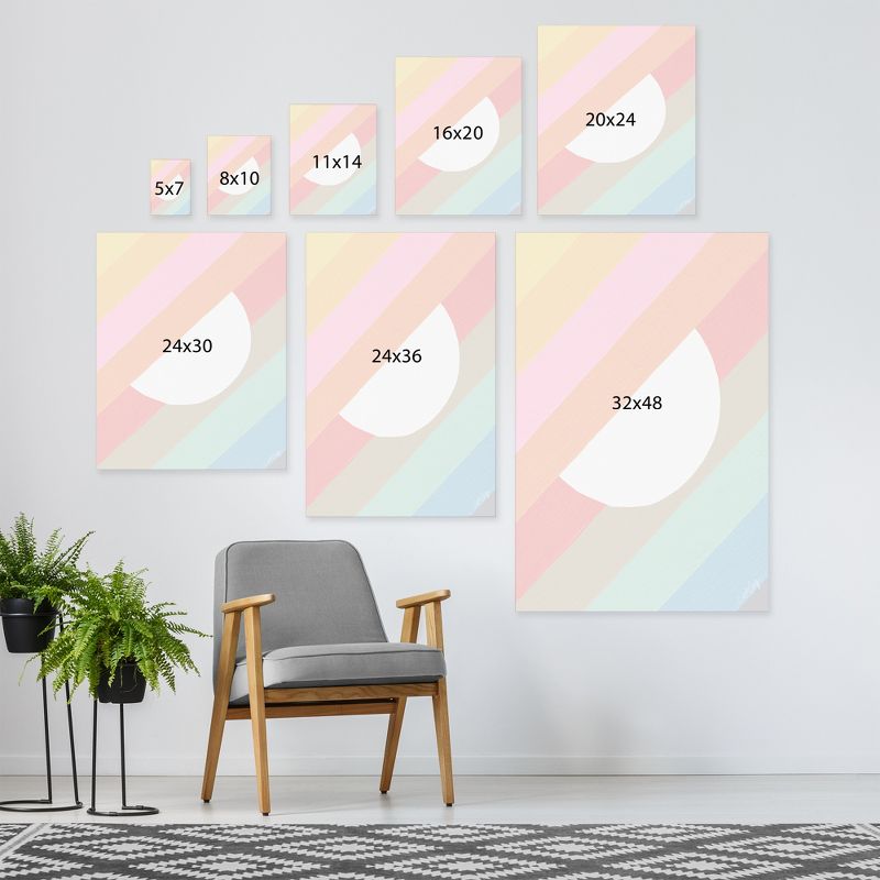 Americanflat Farmhouse Wall Art Room Decor - Rainbow Moon Diagonal Color Blocking by Cat Coquillette, 4 of 7
