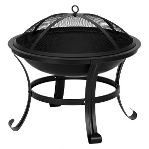 Karl Home | 21.65 in. Patio Round Iron Fire Pit with Lid - 1 of 3