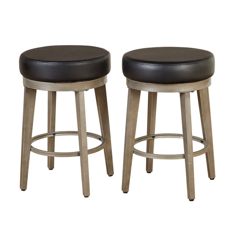 2pc Linden Swivel Counter Height Barstools - angelo:HOME, 1 of 7