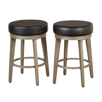 2pc Linden Swivel Counter Height Barstools - angelo:HOME