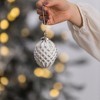 YOOCOZZ Classic Household Christmas Decoration Set, Modern Xmas Tree Ornaments Ball, White Elegent Glass- Iron Decorative Hanging Ball - 3 of 4