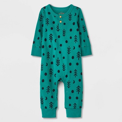 Image of Baby Tree Henley Romper - Cat & Jack™ Green 0-3M