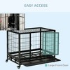 Resenkos Dog House, Pet House,Dog Cave,36" Heavy Duty Dog Crate with Removable Tray, Lockable Wheels and Double Door,Black - 2 of 4