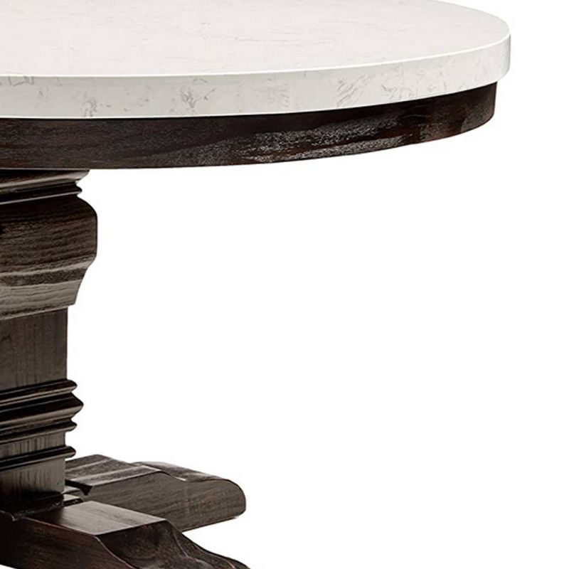 Nolan Dining Table White Marble/Salvage Dark Oak - Acme Furniture, 6 of 7