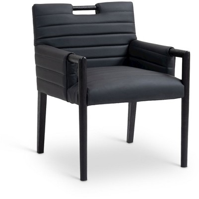 black vegan leather/black
