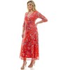 Harlow & Rose Womens 3/4 Sleeve Faux Wrap Maxi Dress - 2 of 3