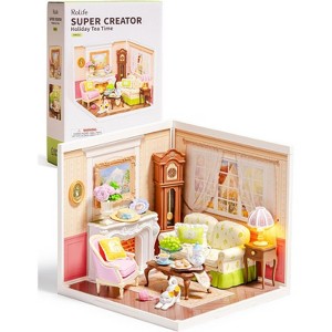 Rolife Holiday Tea Time Super Creator Kits, Tiny House Building