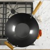 Kenmore Hammond 14 Inch Flat Bottom Carbon Steel Wok in Black with Wooden Handles - 3 of 4